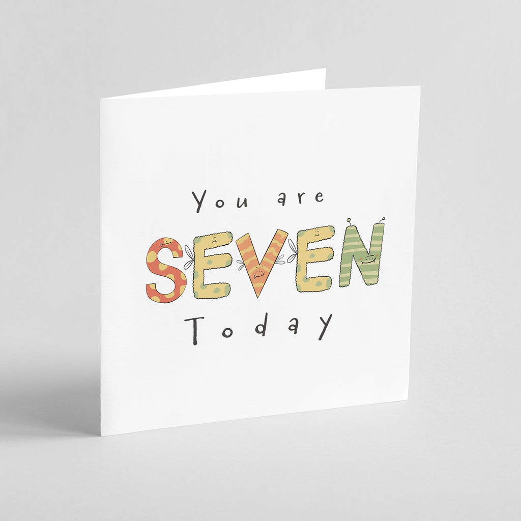 You're 7 Today Monster Birthday Card