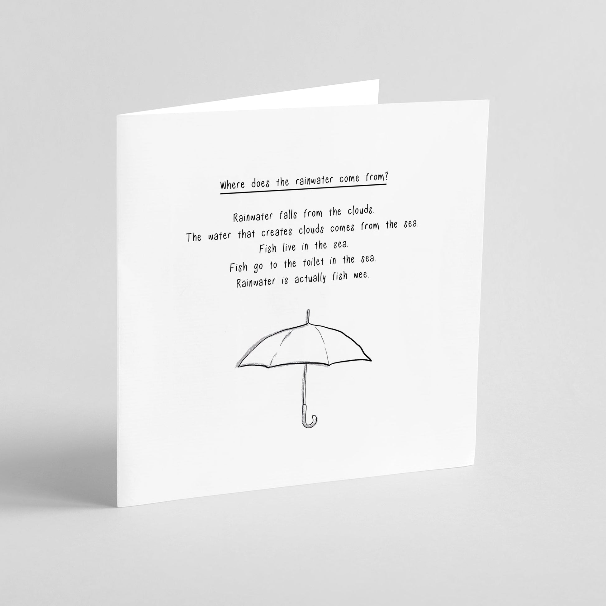 Where Does Rain Come From Funny Science Card
