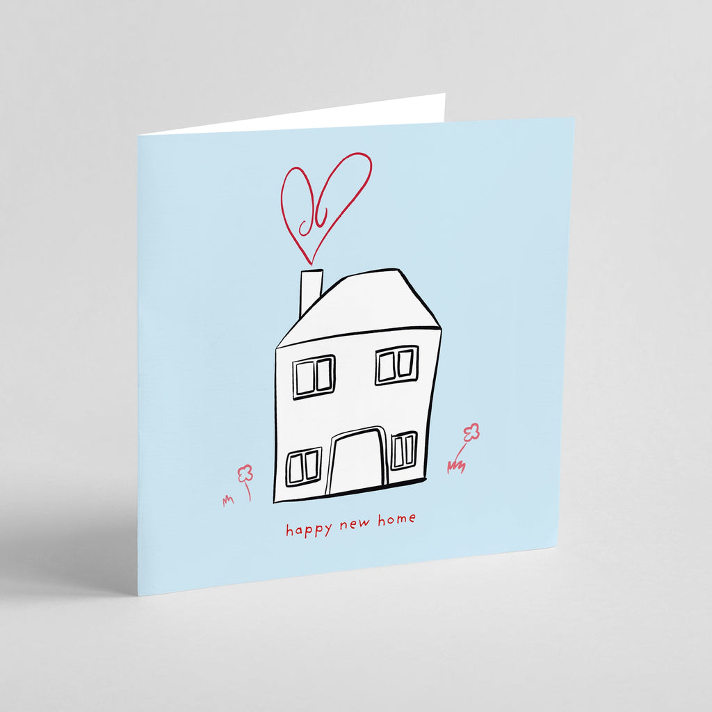 Happy New Home Greeting Card with Kawaii Design
