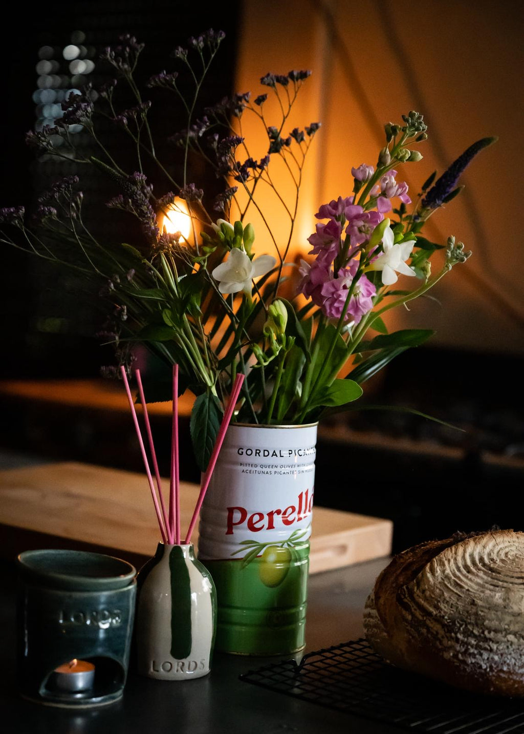 Stripe Ceramic Reed Diffuser Set