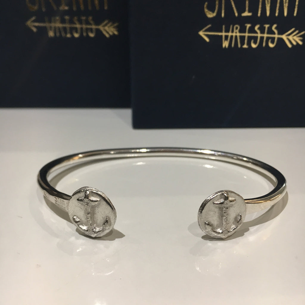 Sterling Silver Anchor Cuff Bracelet