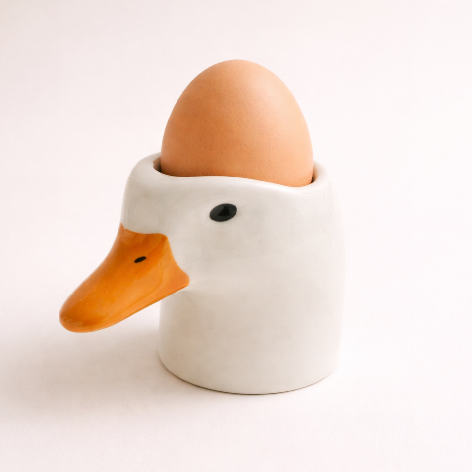 A Ceramic Duck Egg Cup – Handmade Breakfast Egg Holder