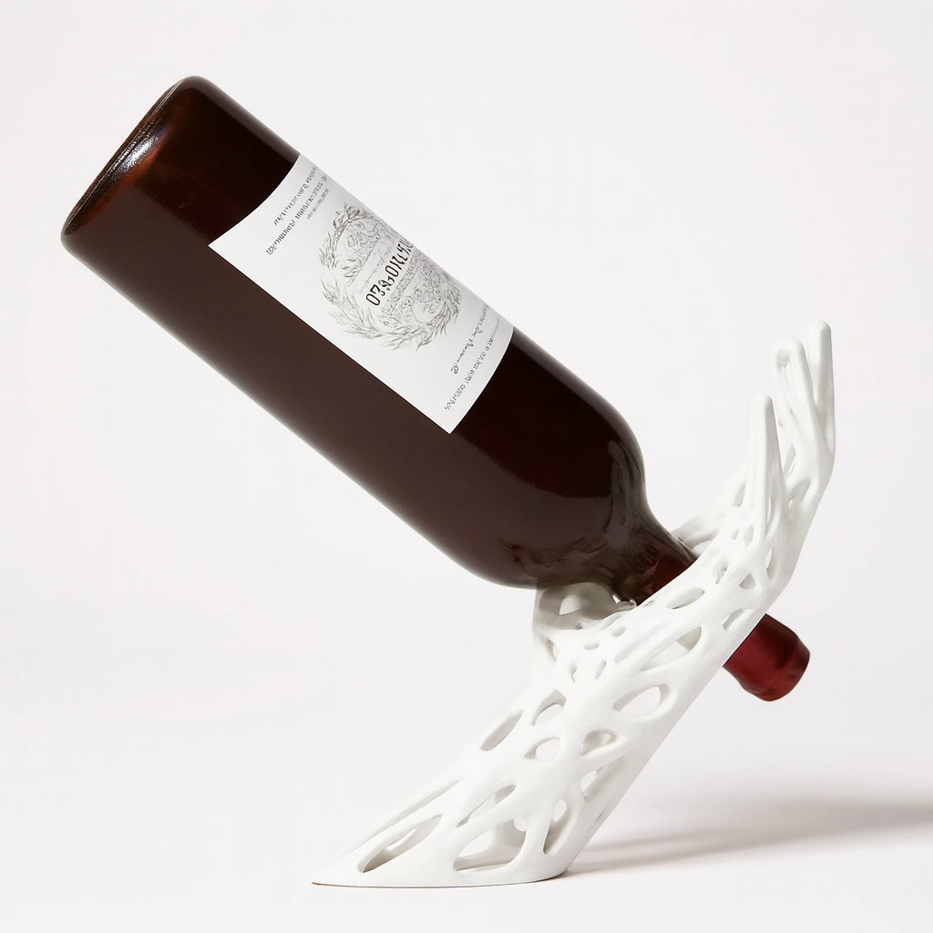 Flow 3D Printed Balancing Wine Bottle Holder