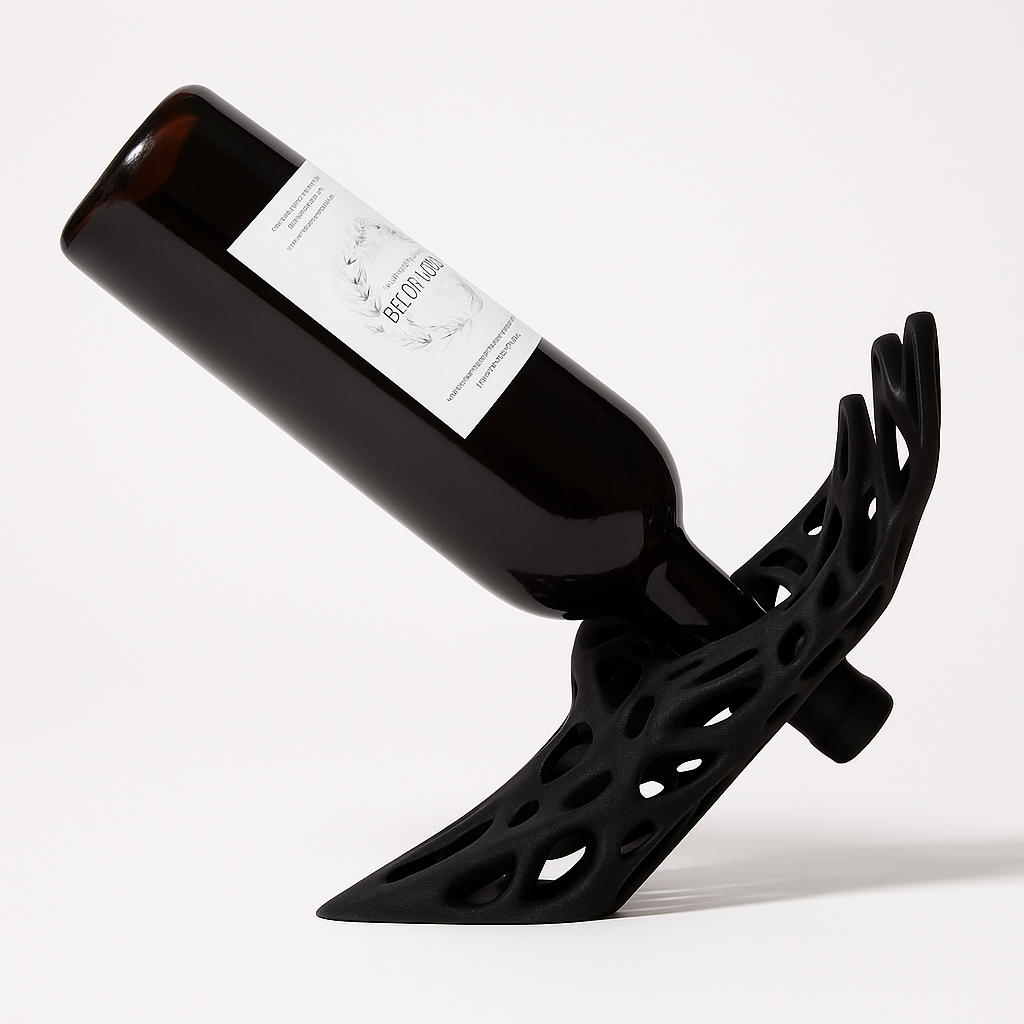 Flow 3D Printed Balancing Wine Bottle Holder