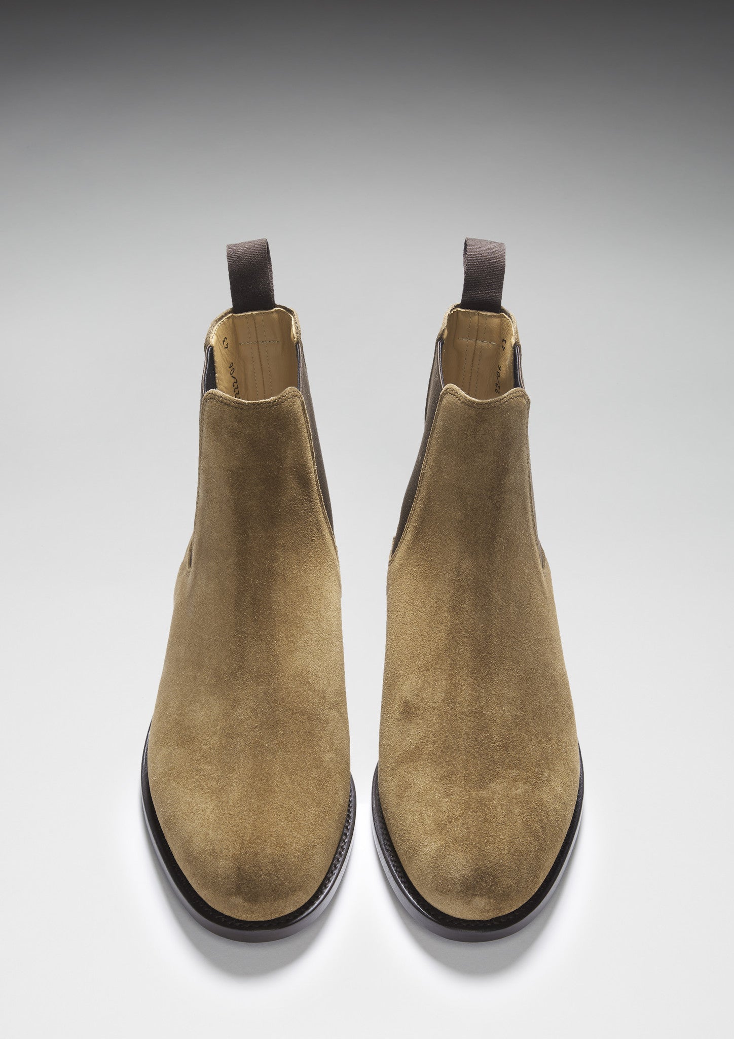 Tobacco Suede Chelsea Boots with Welted Leather Sole
