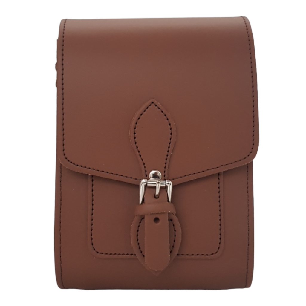 Handmade Leather Festival Phone Bag Chestnut