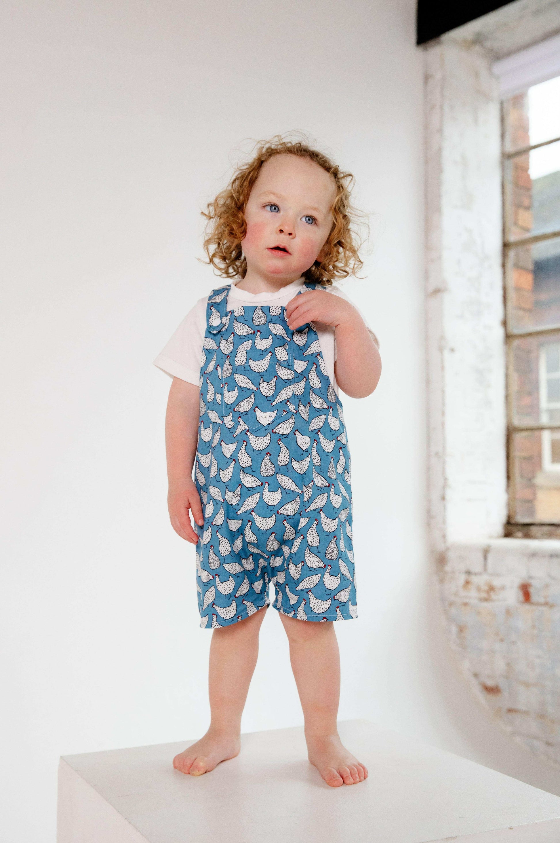 Chicken Cotton Dungaree Shorts