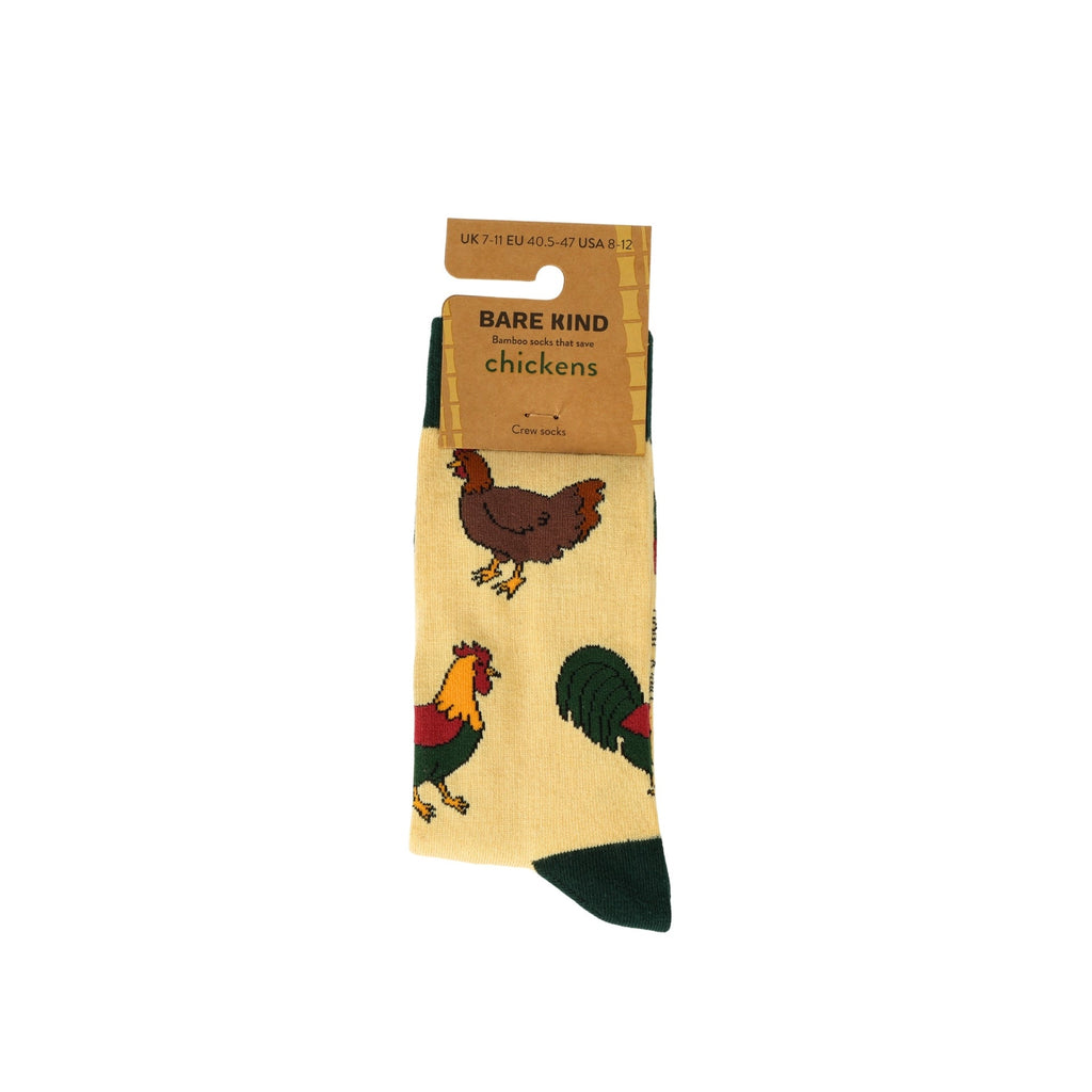 Save the Chickens Bamboo Socks in Yellow