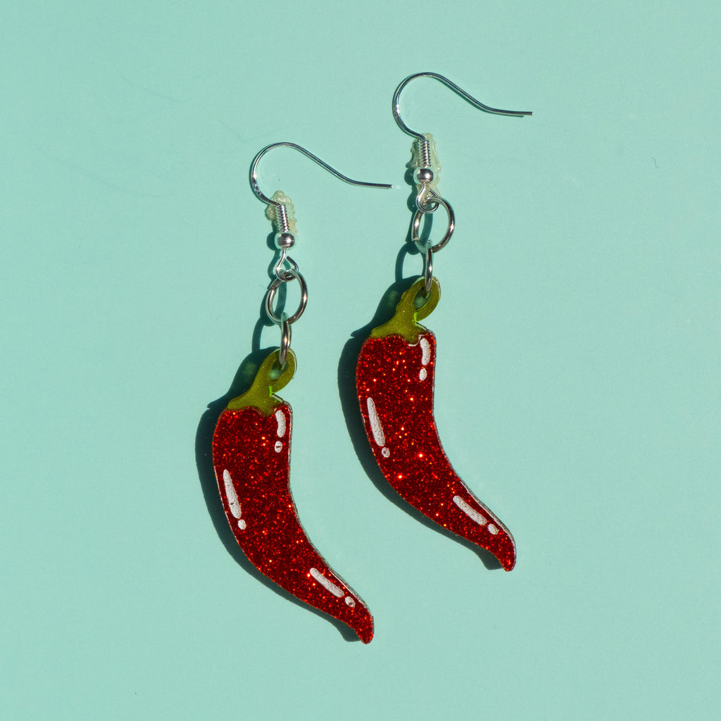 Chilli Pepper Earrings in Sterling Silver