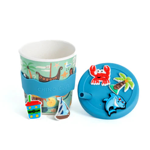 Pirate Charm Cup 8oz with Straw and Interactive Charms