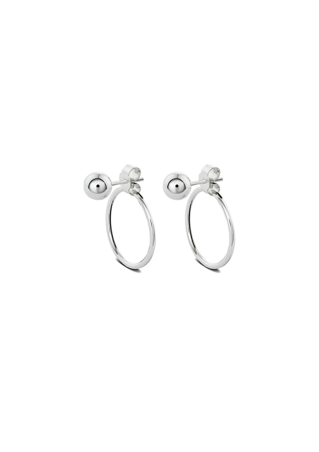 Sterling Silver Chord Earrings – Bold Design with Bead Detail by NO MORE at www.brixbailey.com