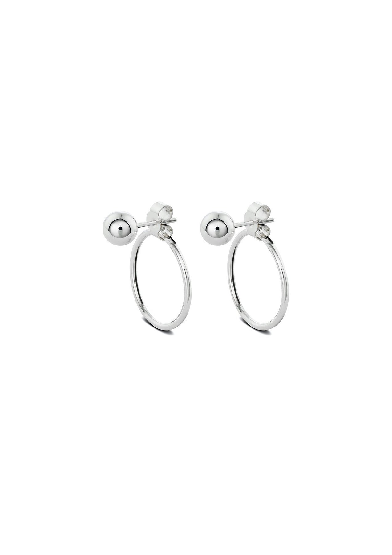 Sterling Silver Chord Earrings – Bold Design with Bead Detail by NO MORE at www.brixbailey.com