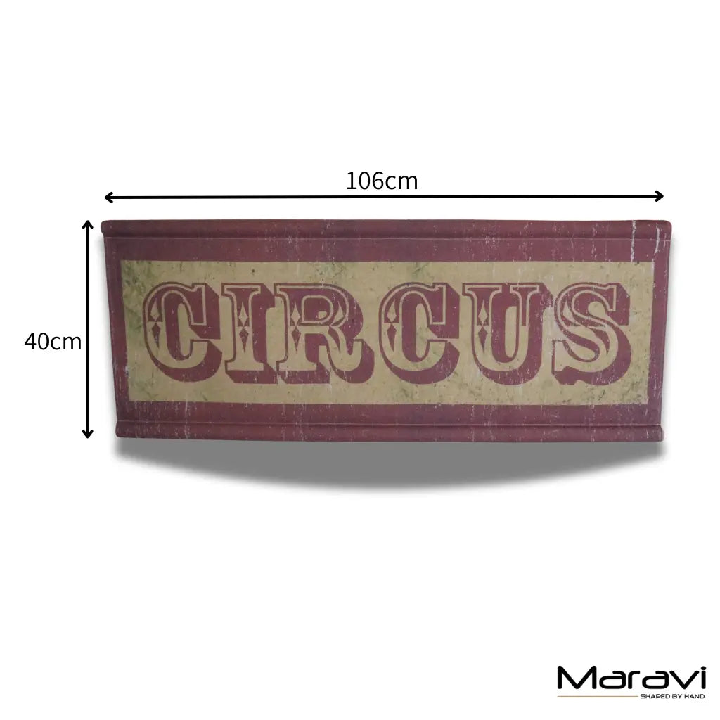 Vintage Circus Sign Canvas Wall Art with Wooden Scroll