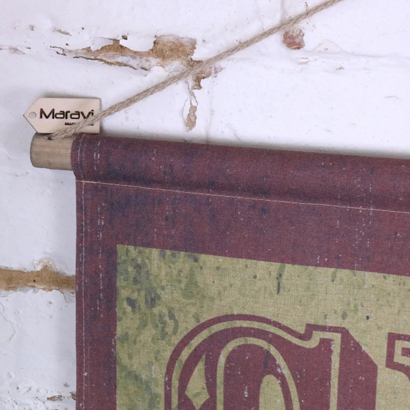 Vintage Circus Sign Canvas Wall Art with Wooden Scroll