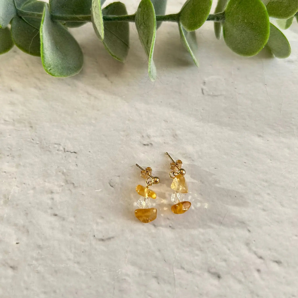 Citrine Gemstone Earrings in Sterling Silver or Gold Filled