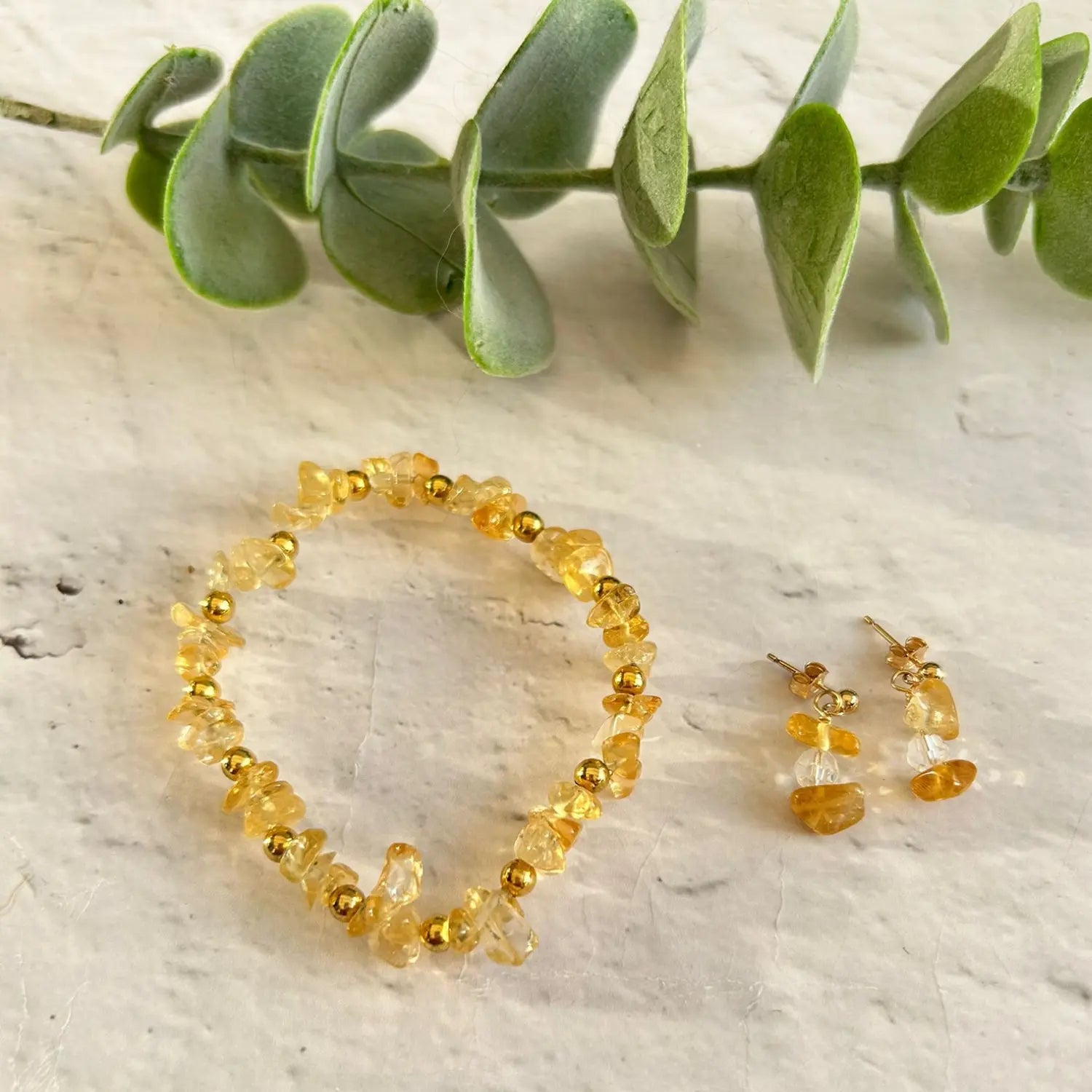 Citrine Bracelet and Earring Set in Sterling Silver or Gold Filled
