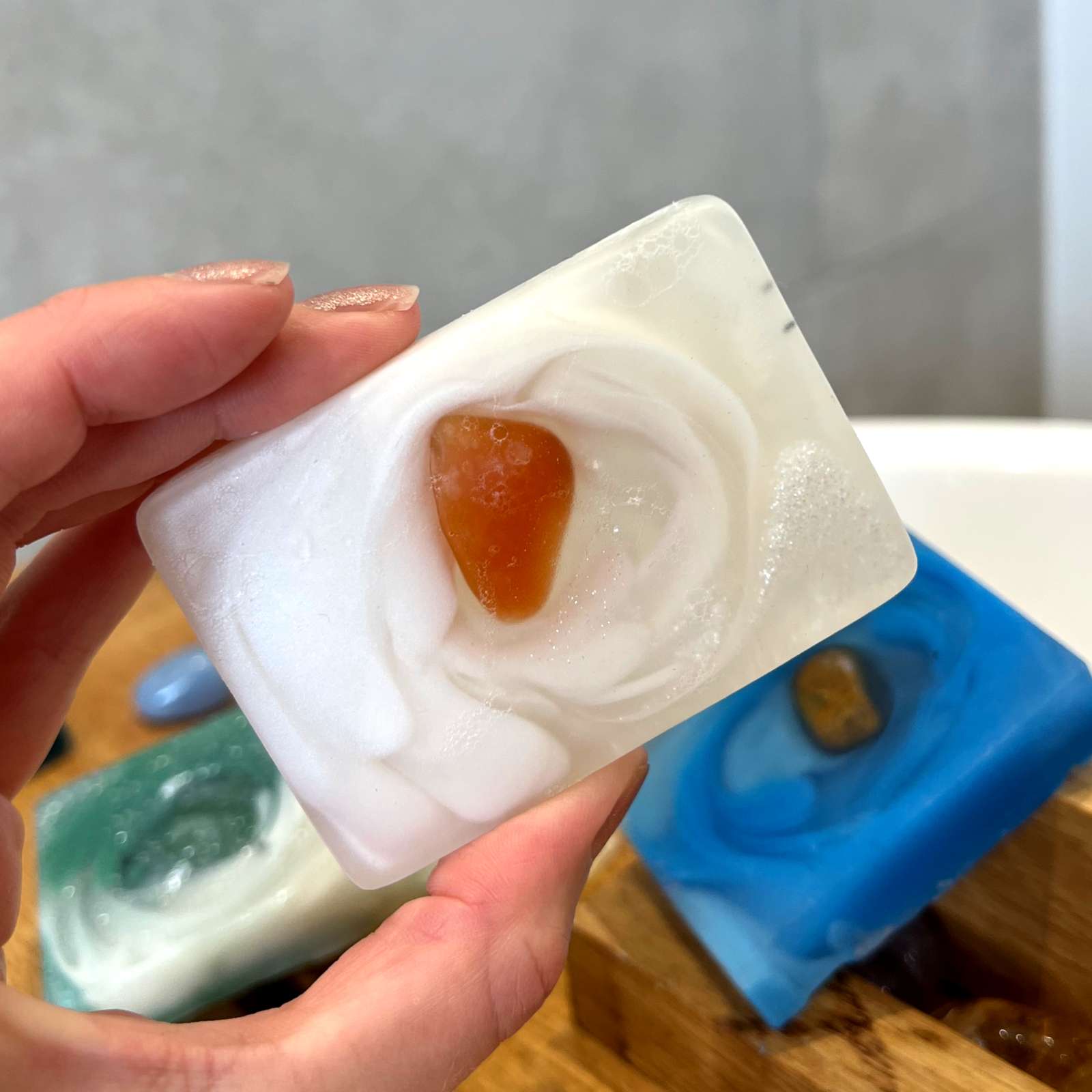 Cleanse Crystal Soap Bar with Carnelian, Sage and Sea Salt
