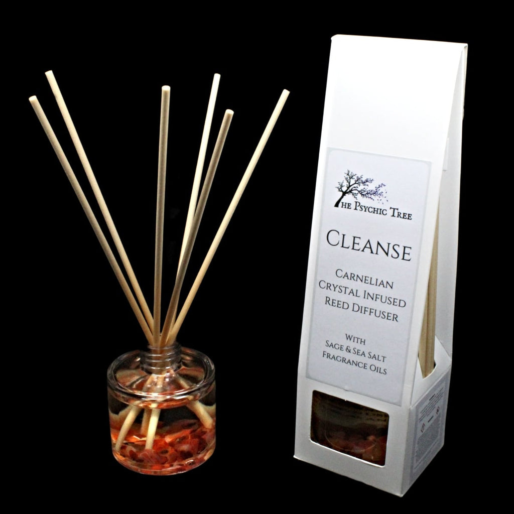 Cleanse Crystal Infused Reed Diffuser with Carnelian and Sage Sea Salt