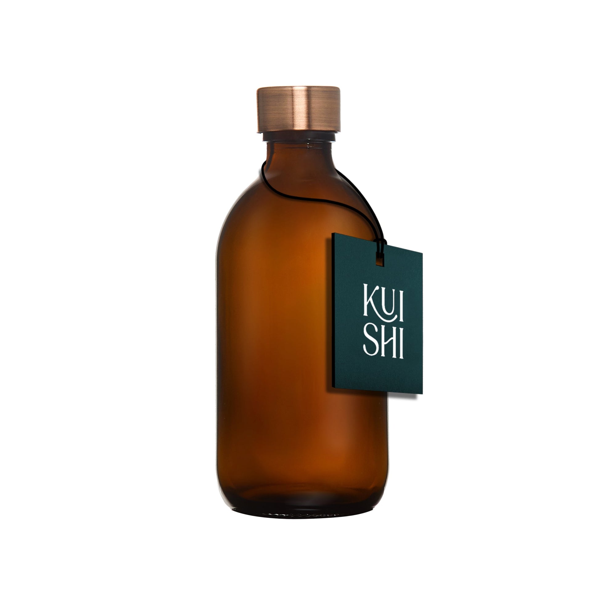 Amber Glass Bottle with Metal Cap