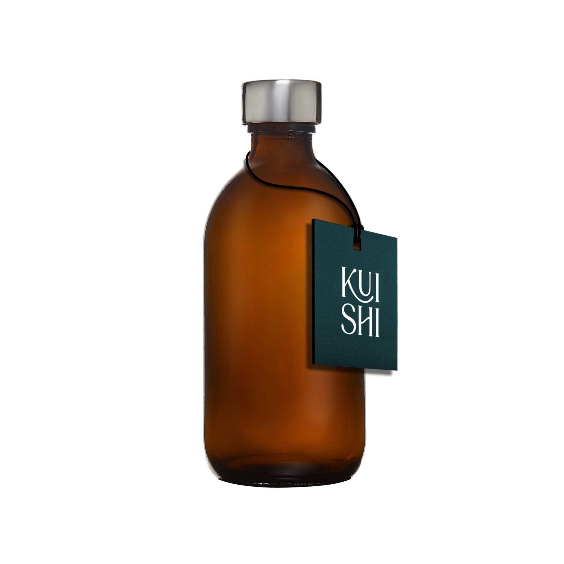 Amber Glass Bottle with Metal Cap