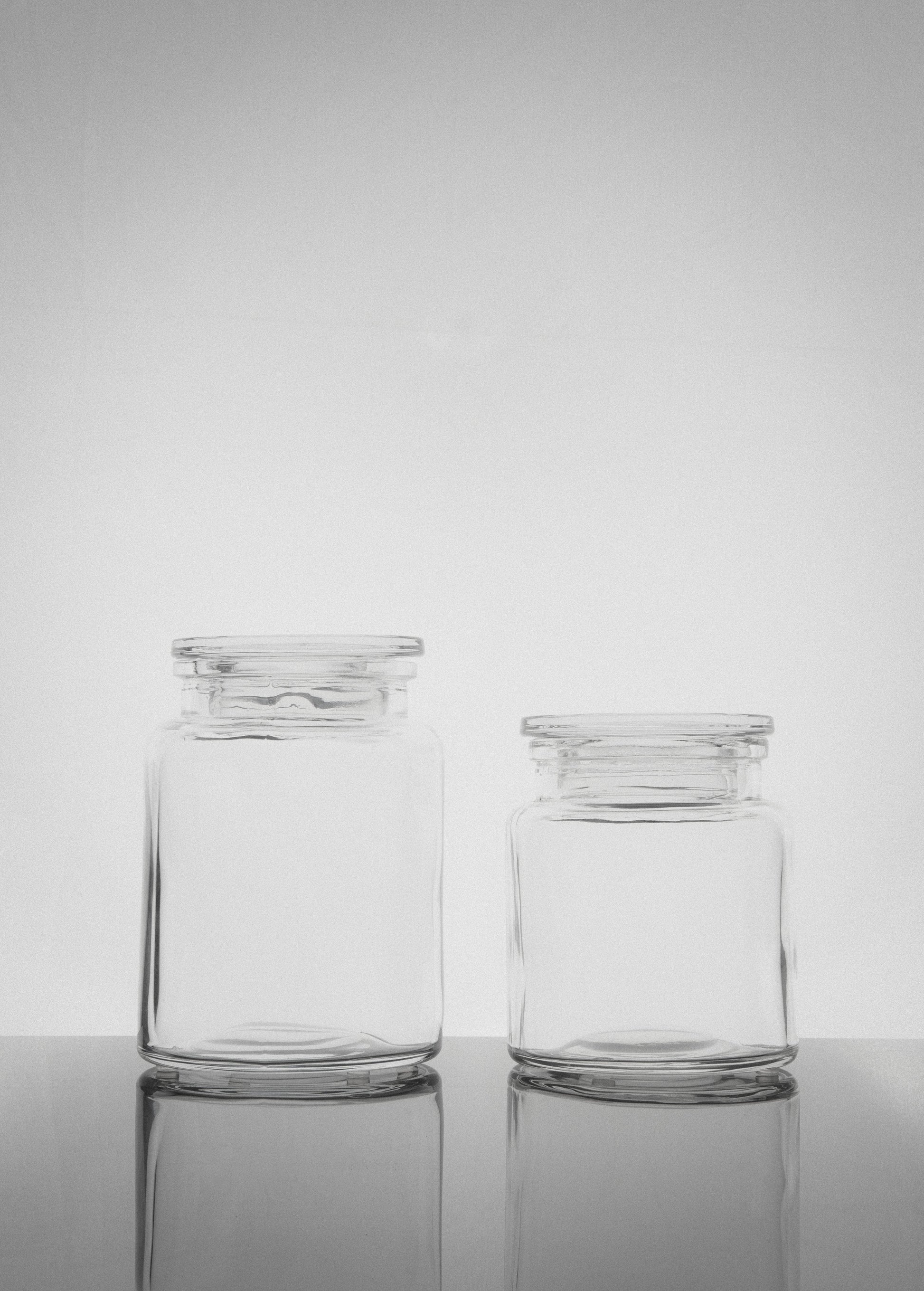 Clear Glass Storage Jar Set with Lid