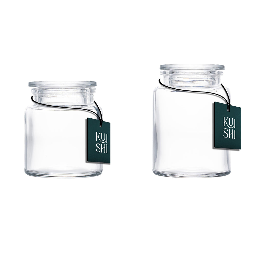 Clear Glass Storage Jar Set with Lid