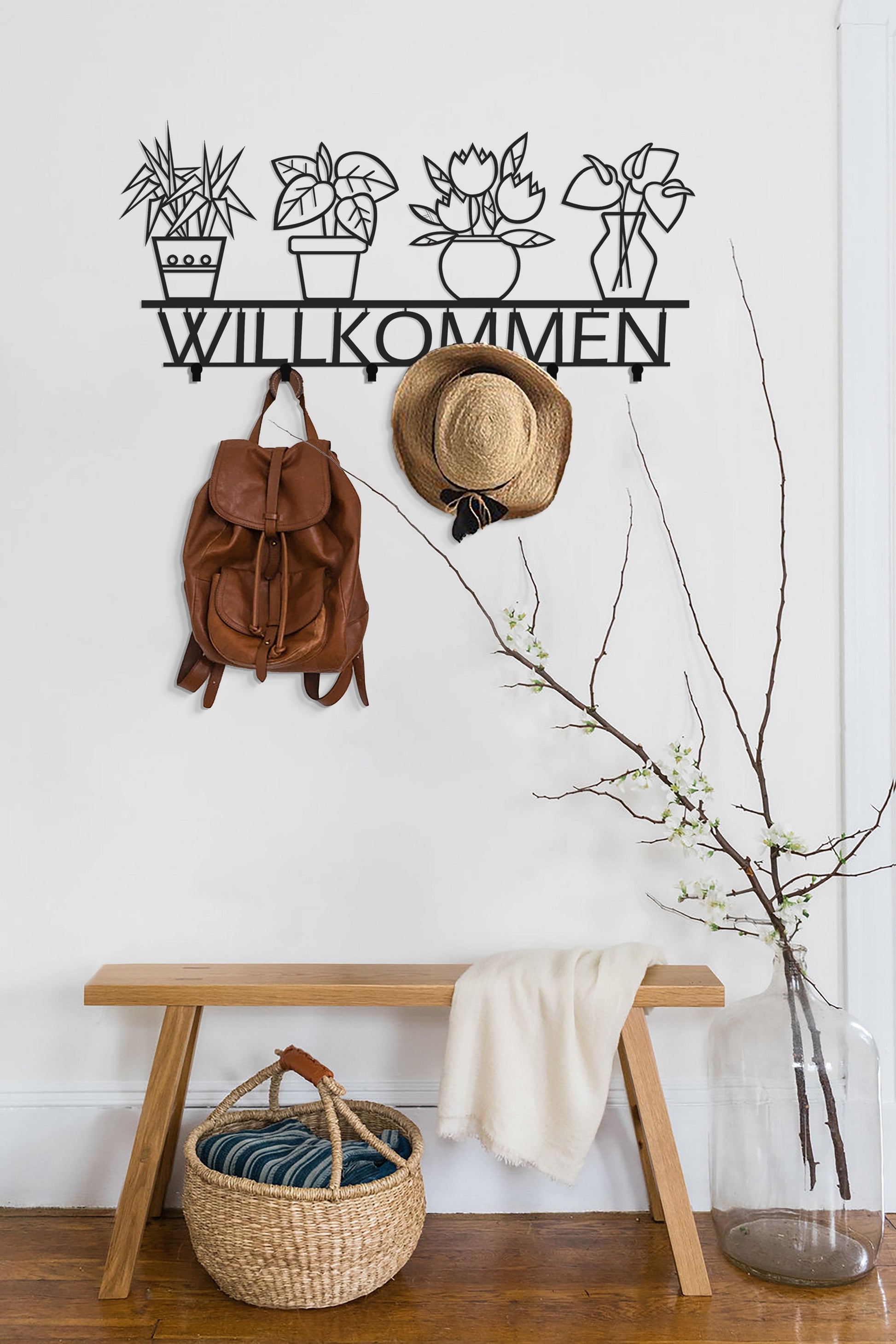 Black Metal Coat Rack Minimalist