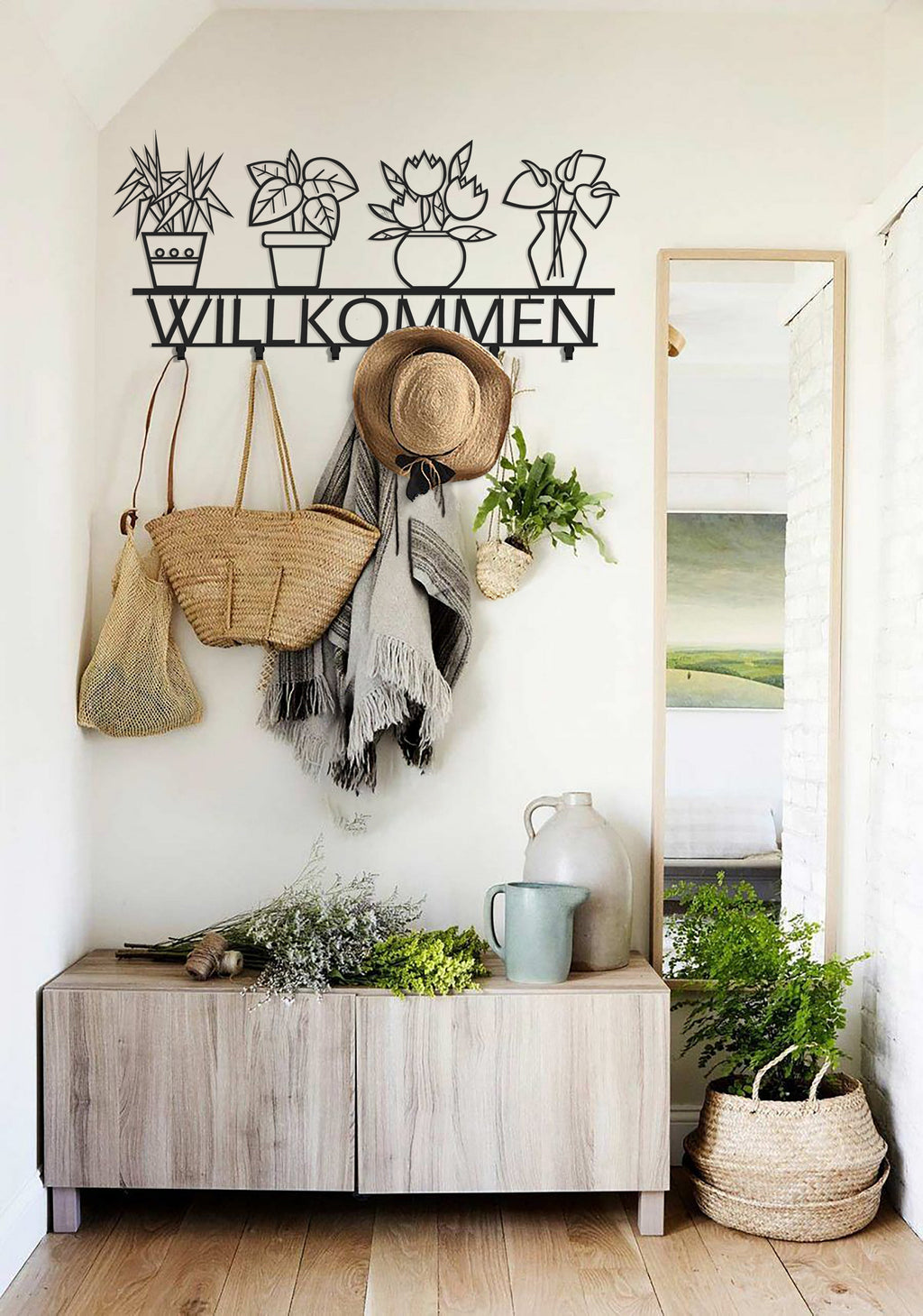 Black Metal Coat Rack Minimalist