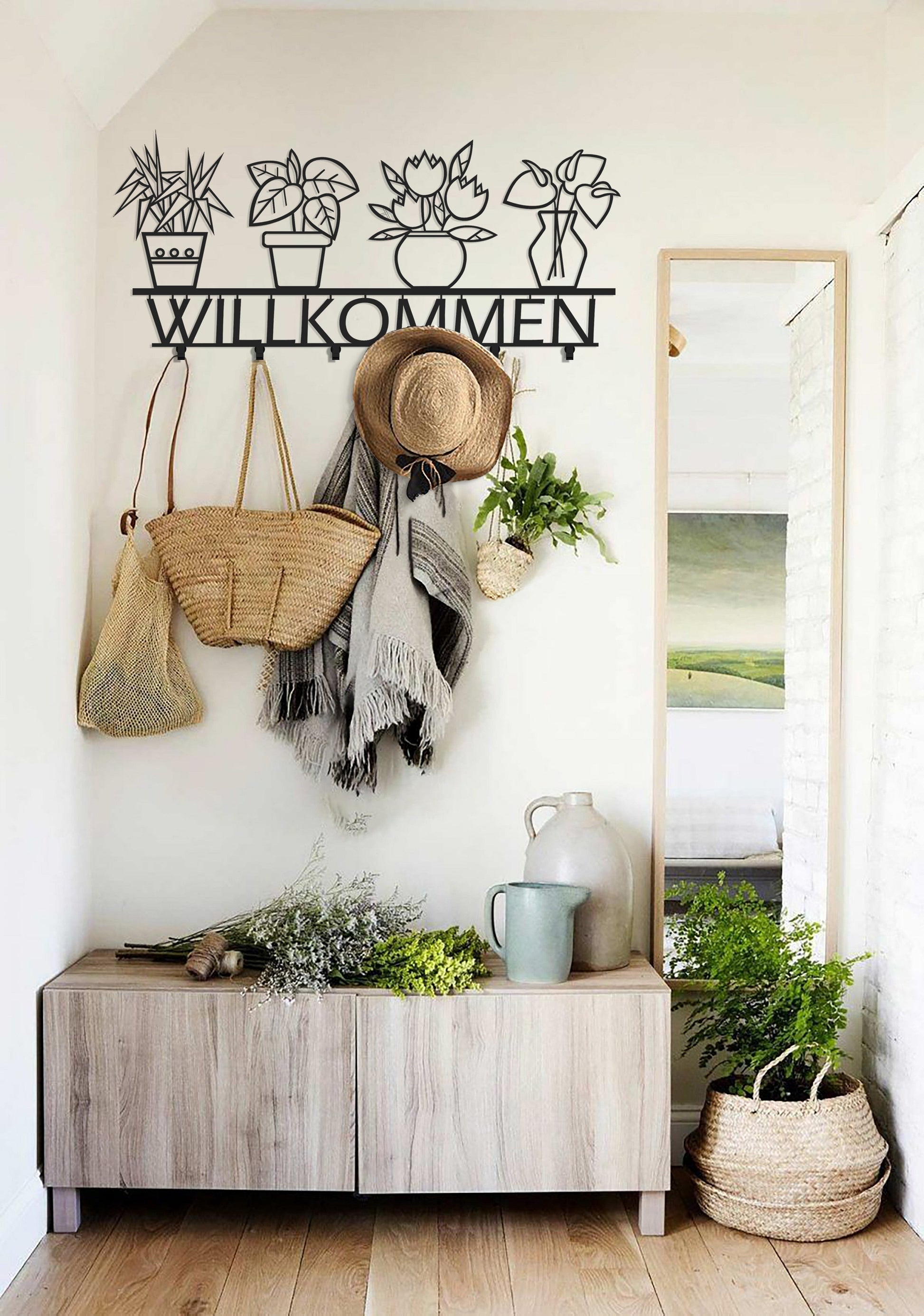 Black Metal Coat Rack Minimalist