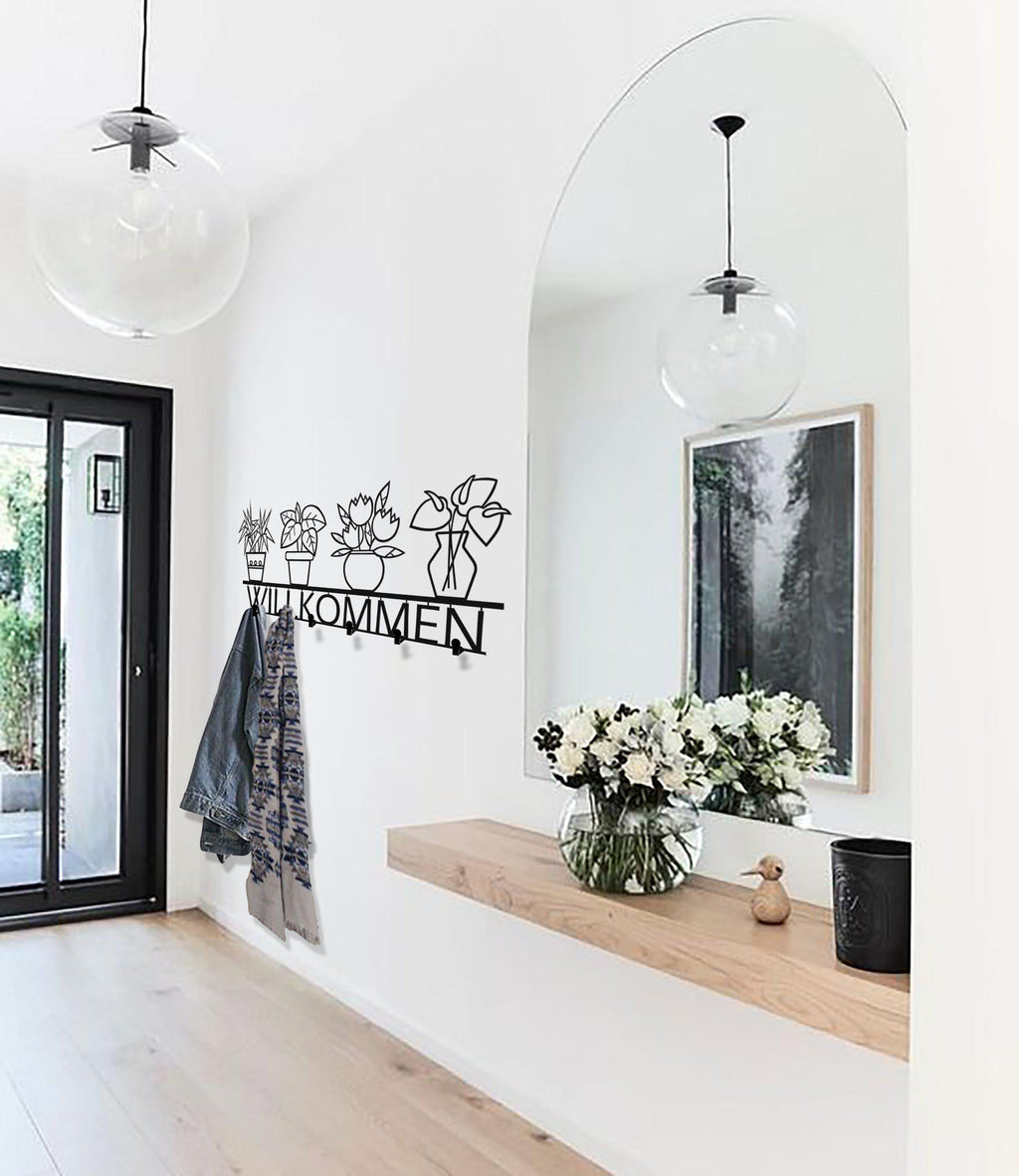 Black Metal Coat Rack Minimalist