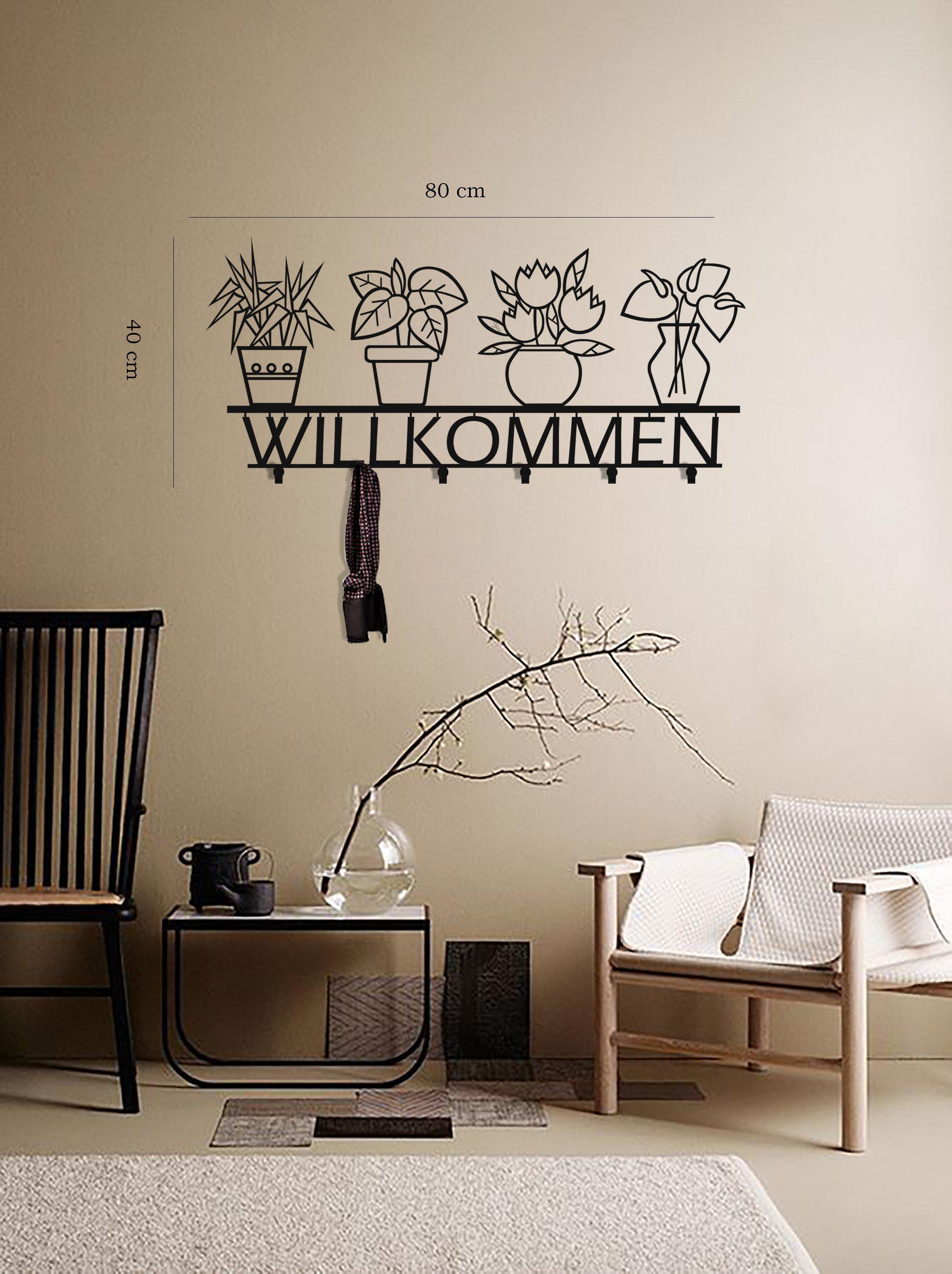 Black Metal Coat Rack Minimalist