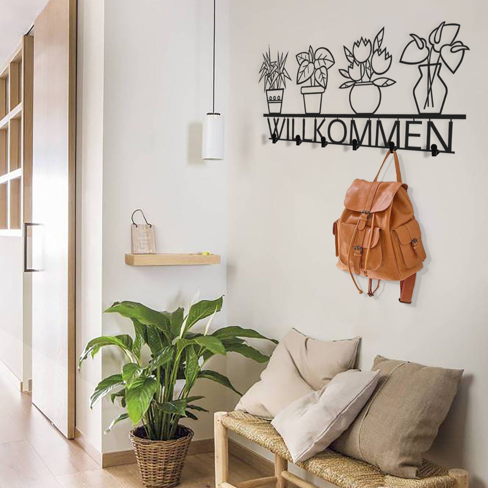 Black Metal Coat Rack Minimalist