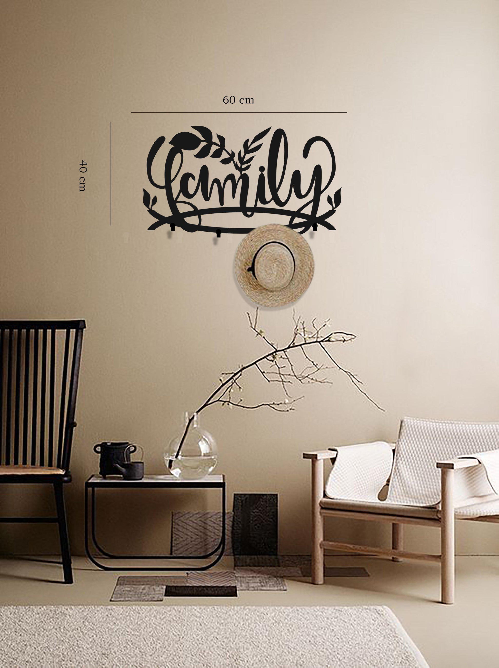 Black Matte Metal Coat Rack