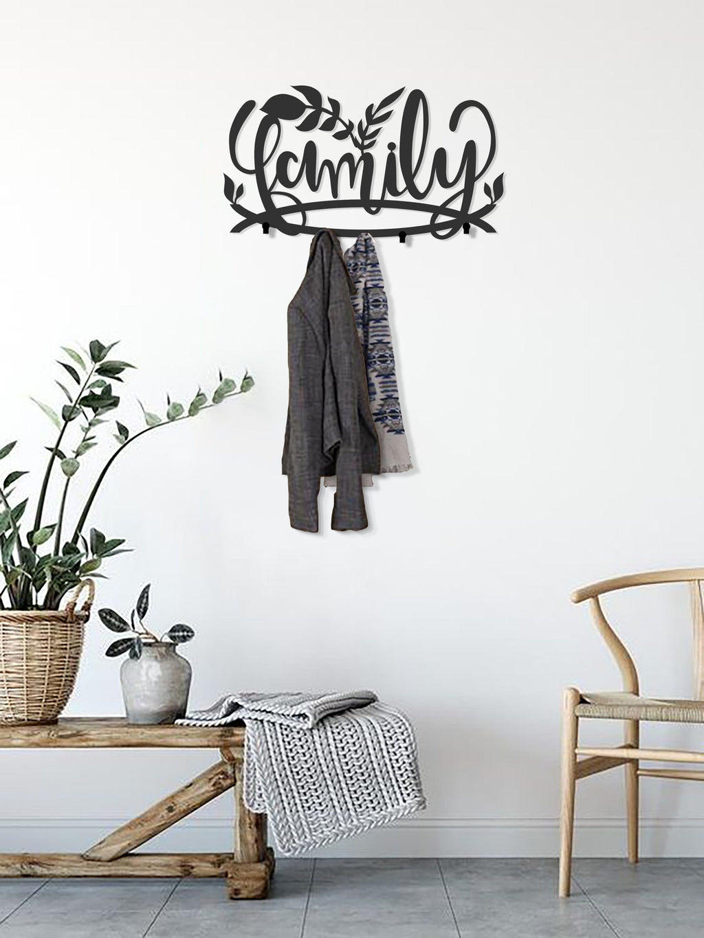 Black Matte Metal Coat Rack