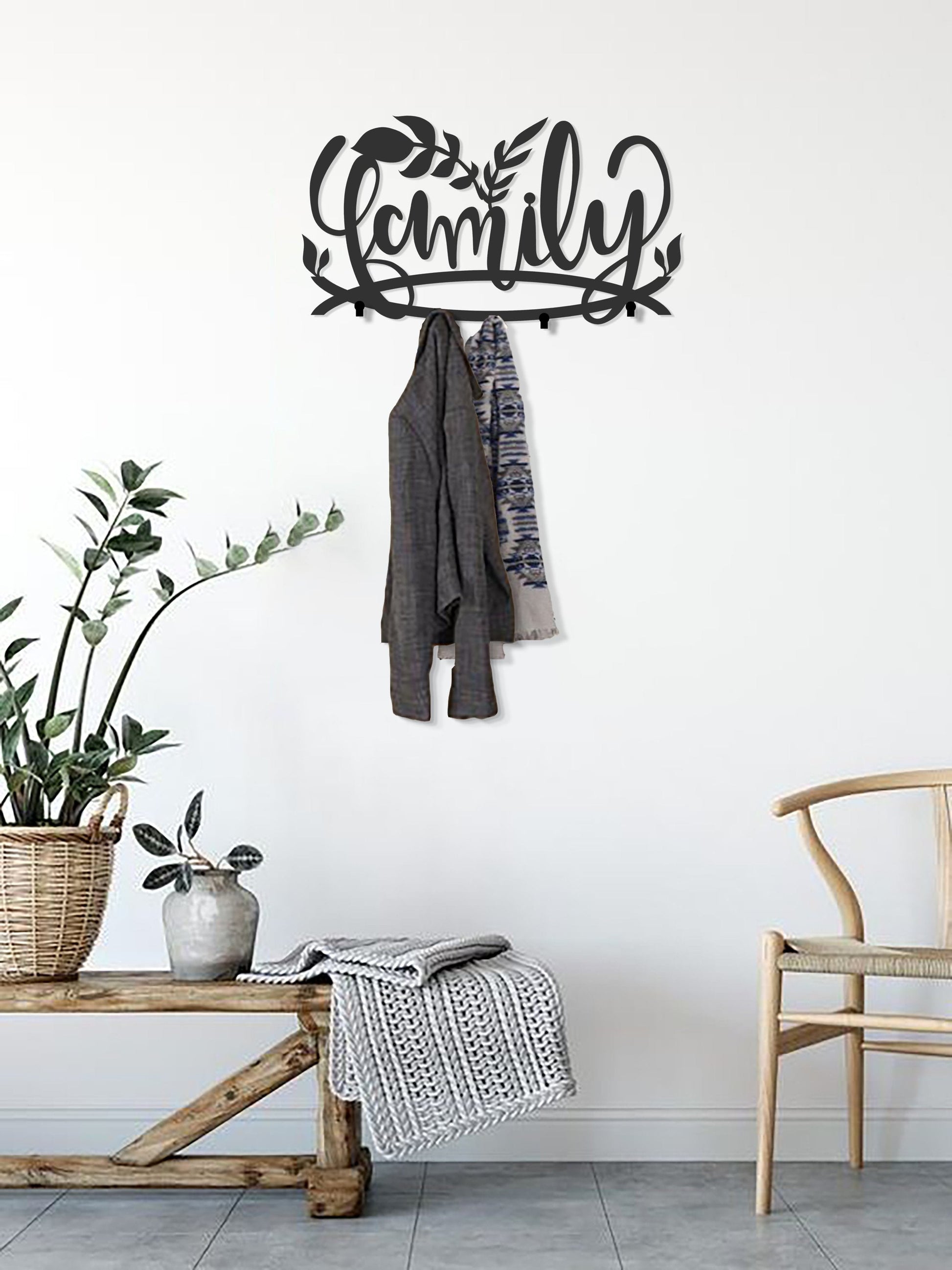 Black Matte Metal Coat Rack