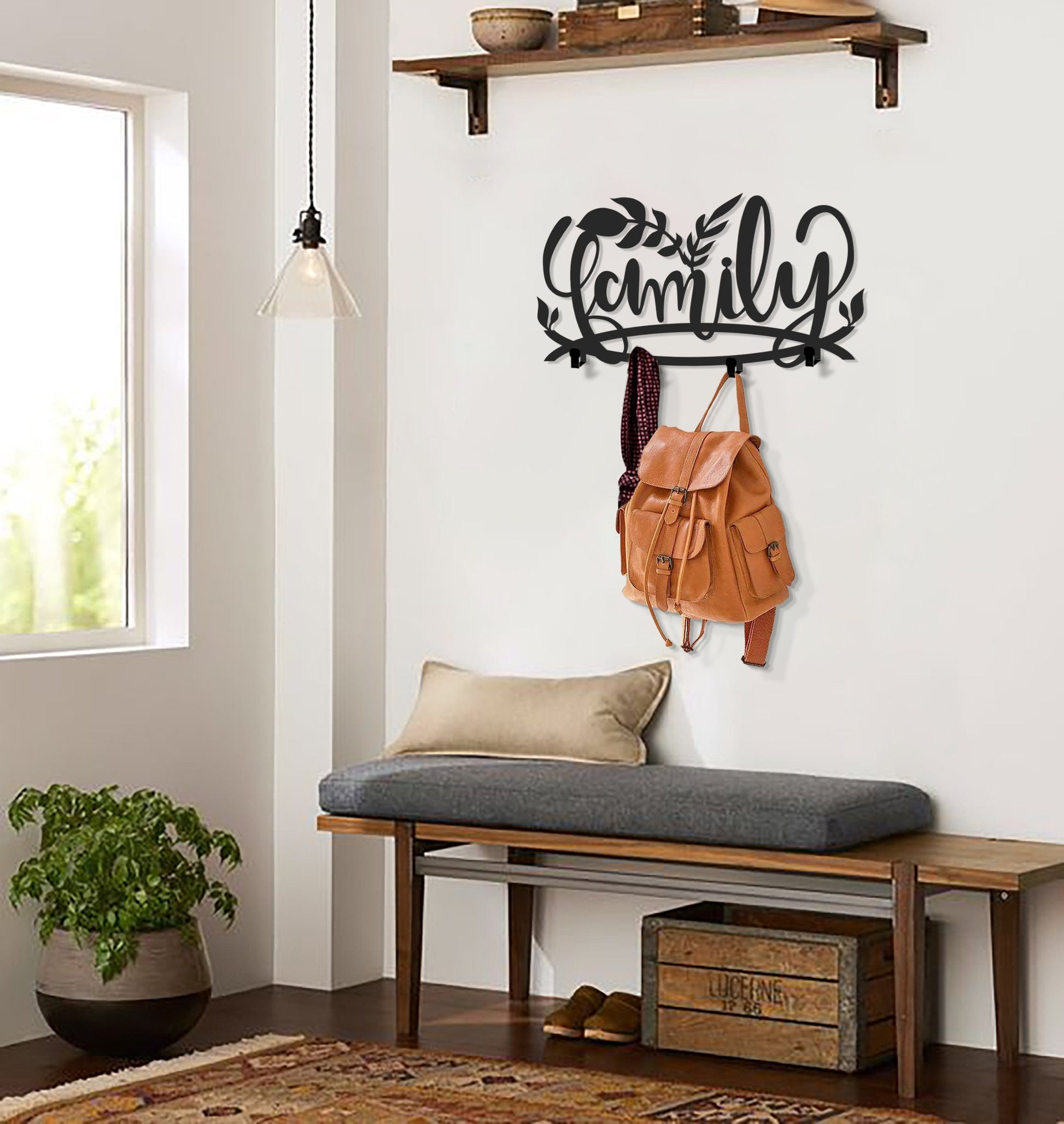 Black Matte Metal Coat Rack