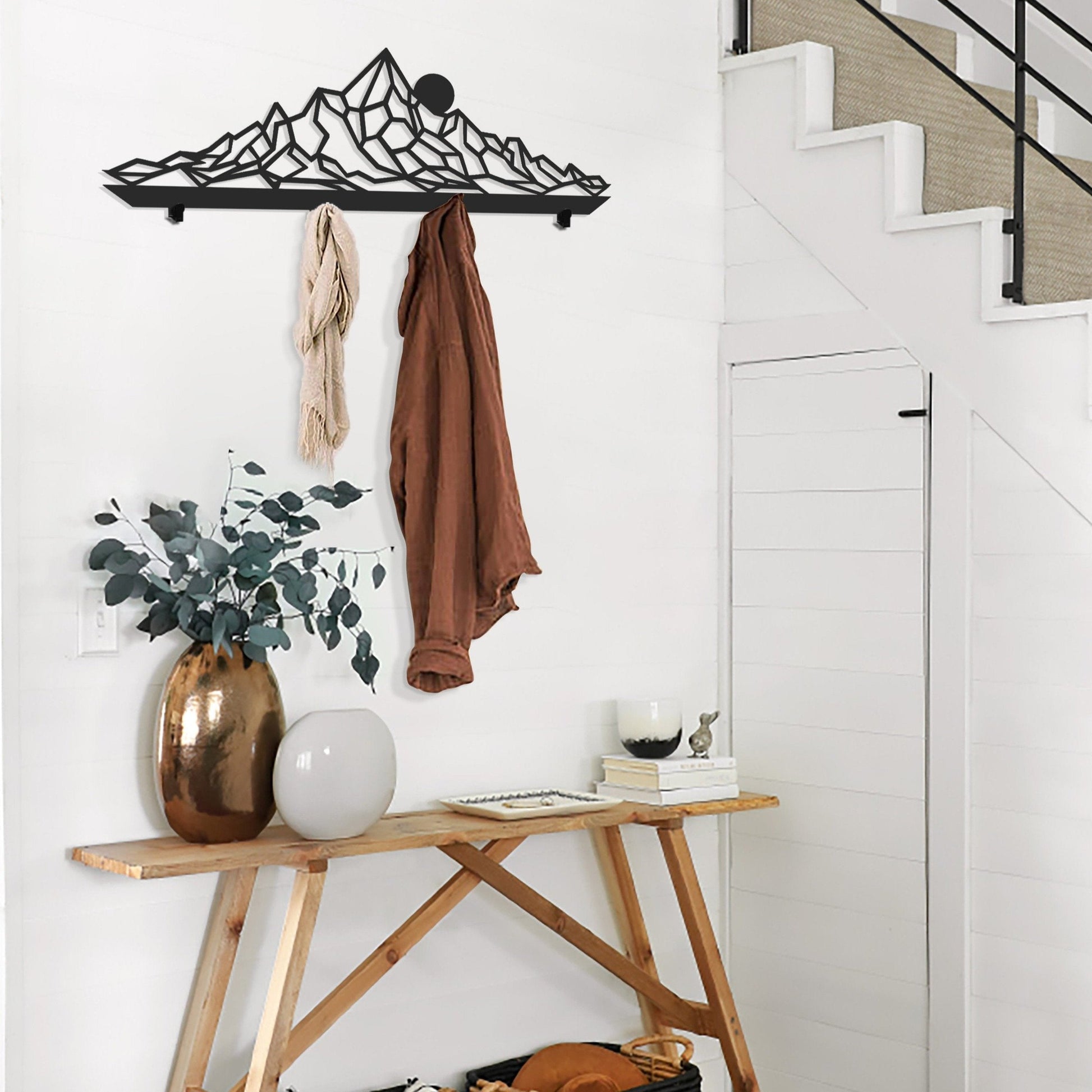 Mountain Black Matte Metal Coat Rack