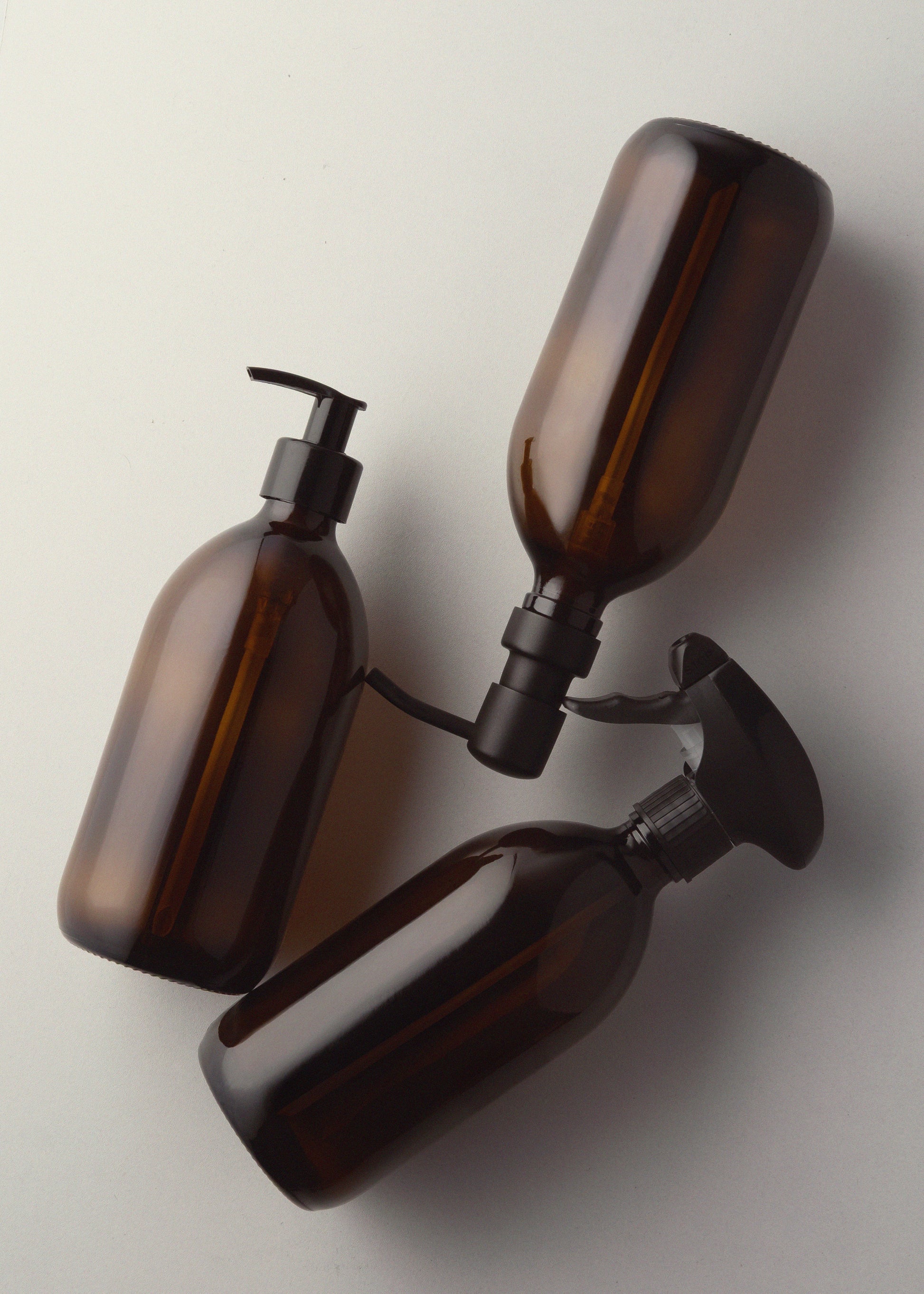 Amber Glass Pump Bottle Dispenser