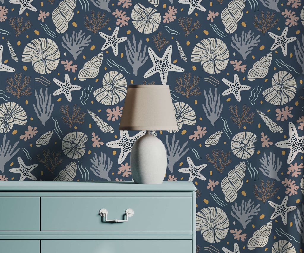 Comber Seashell Coastal Wallpaper