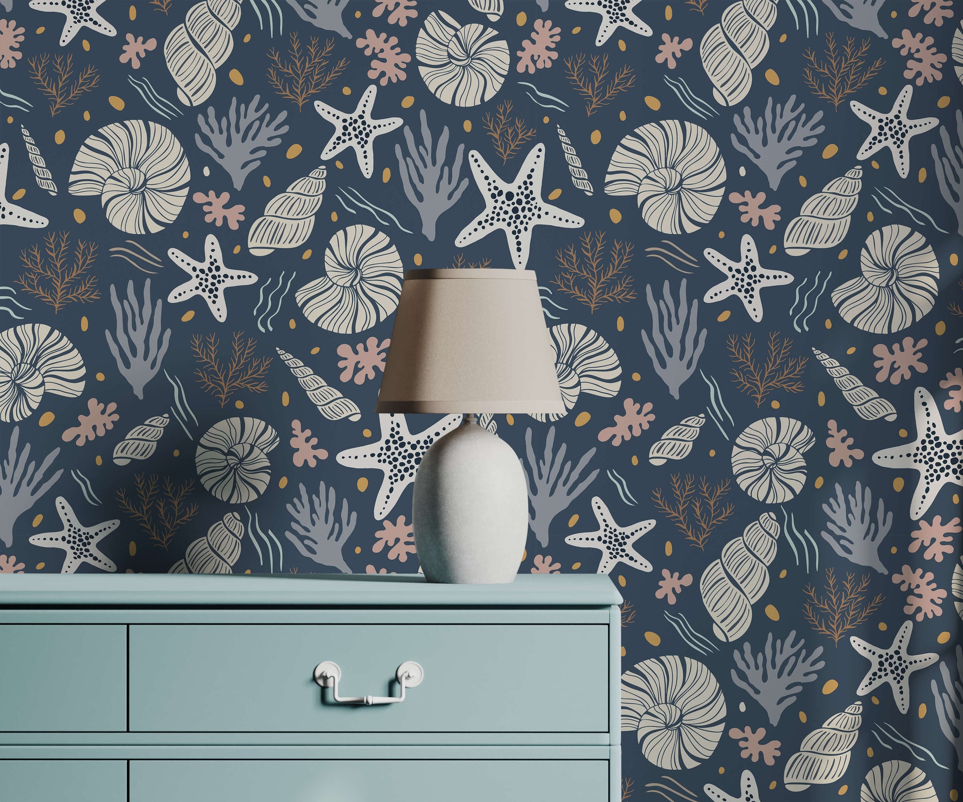 Comber Seashell Coastal Wallpaper