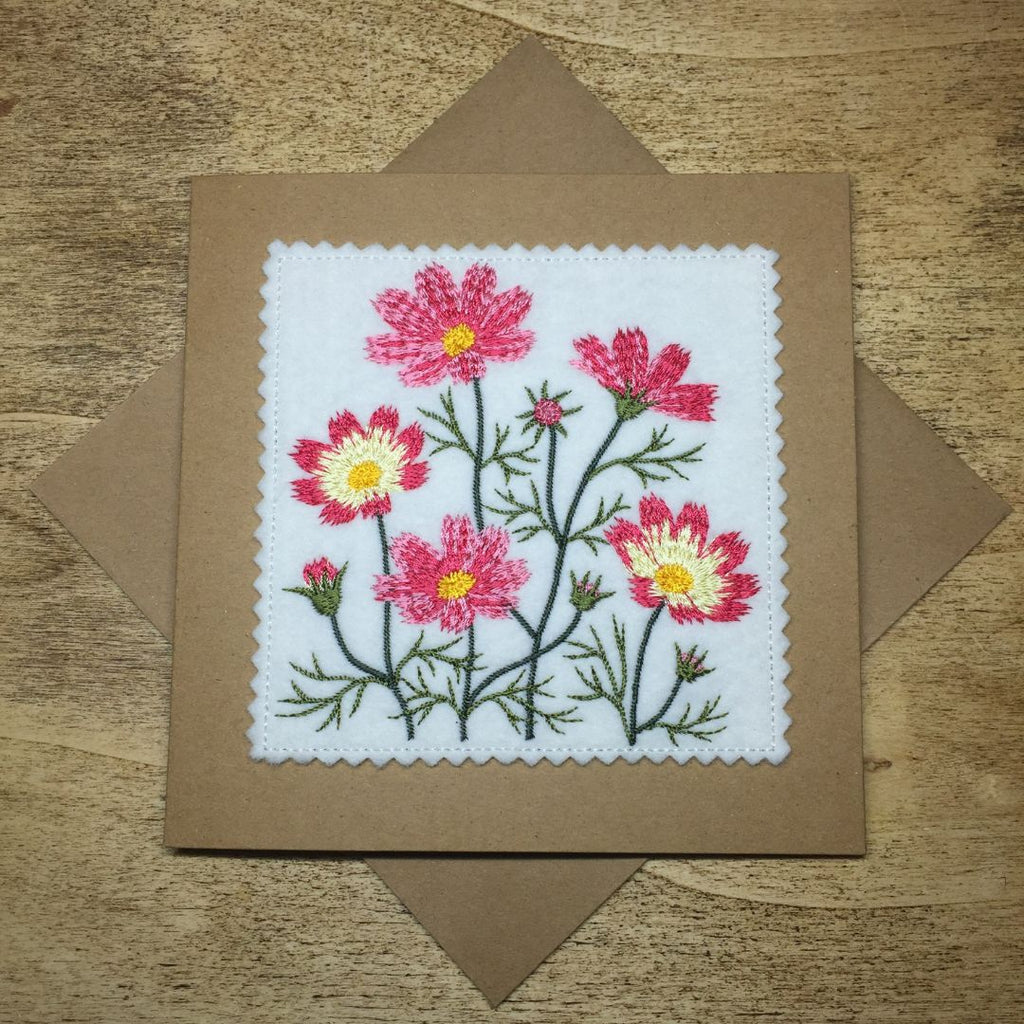 Embroidered Comos Card with Kraft Envelope