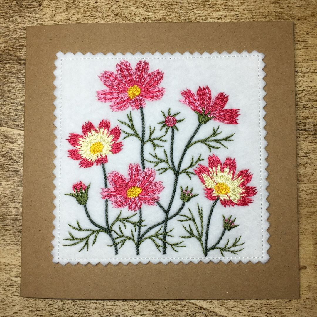 Embroidered Comos Card with Kraft Envelope