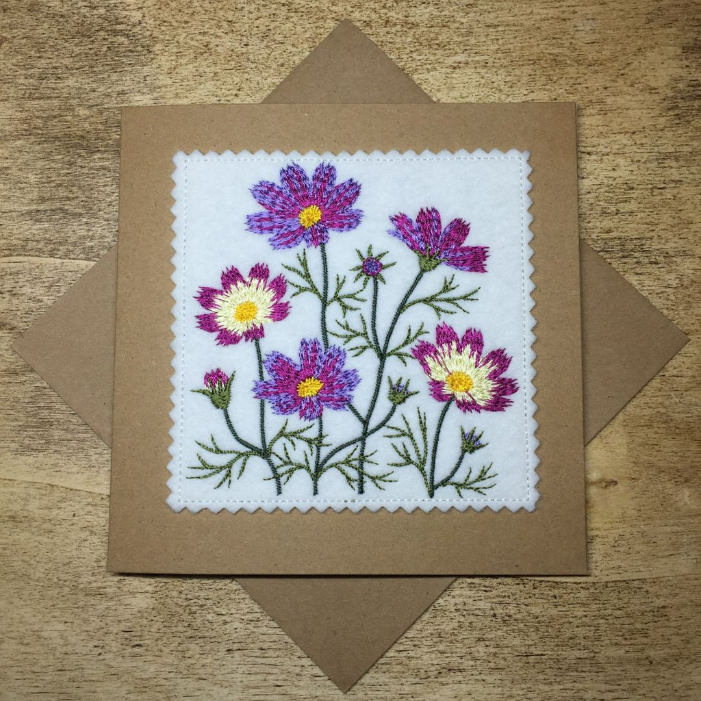Embroidered Comos Card with Kraft Envelope