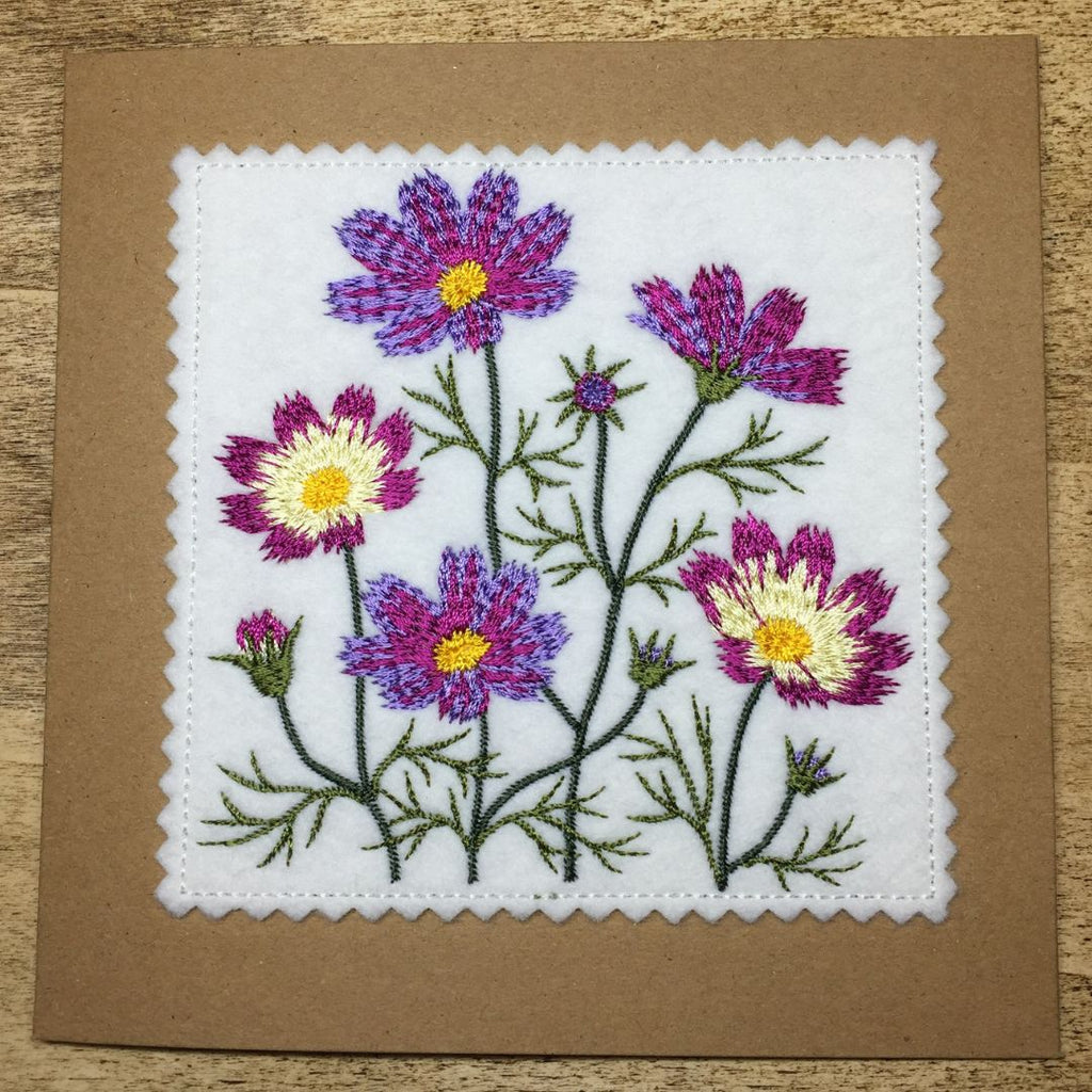 Embroidered Comos Card with Kraft Envelope