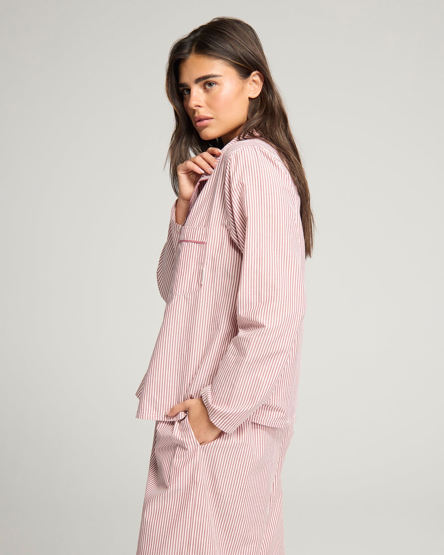The Classic PJ Set - Mulberry Stripe