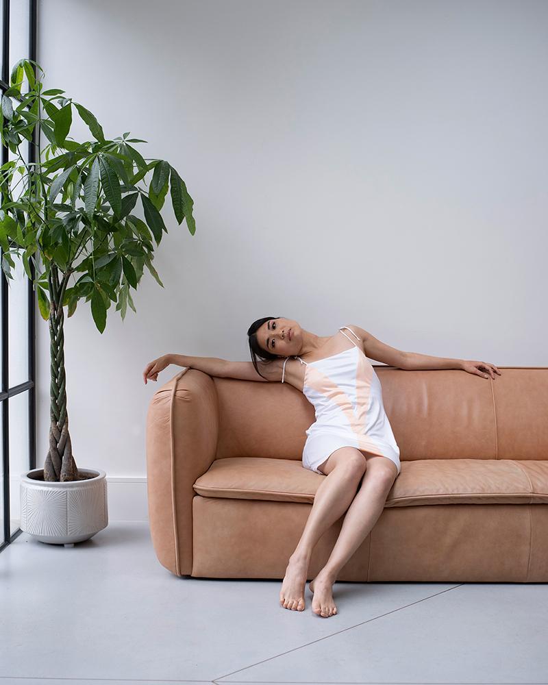 Coral Reef Lounge Dress in Seaweed Fabric