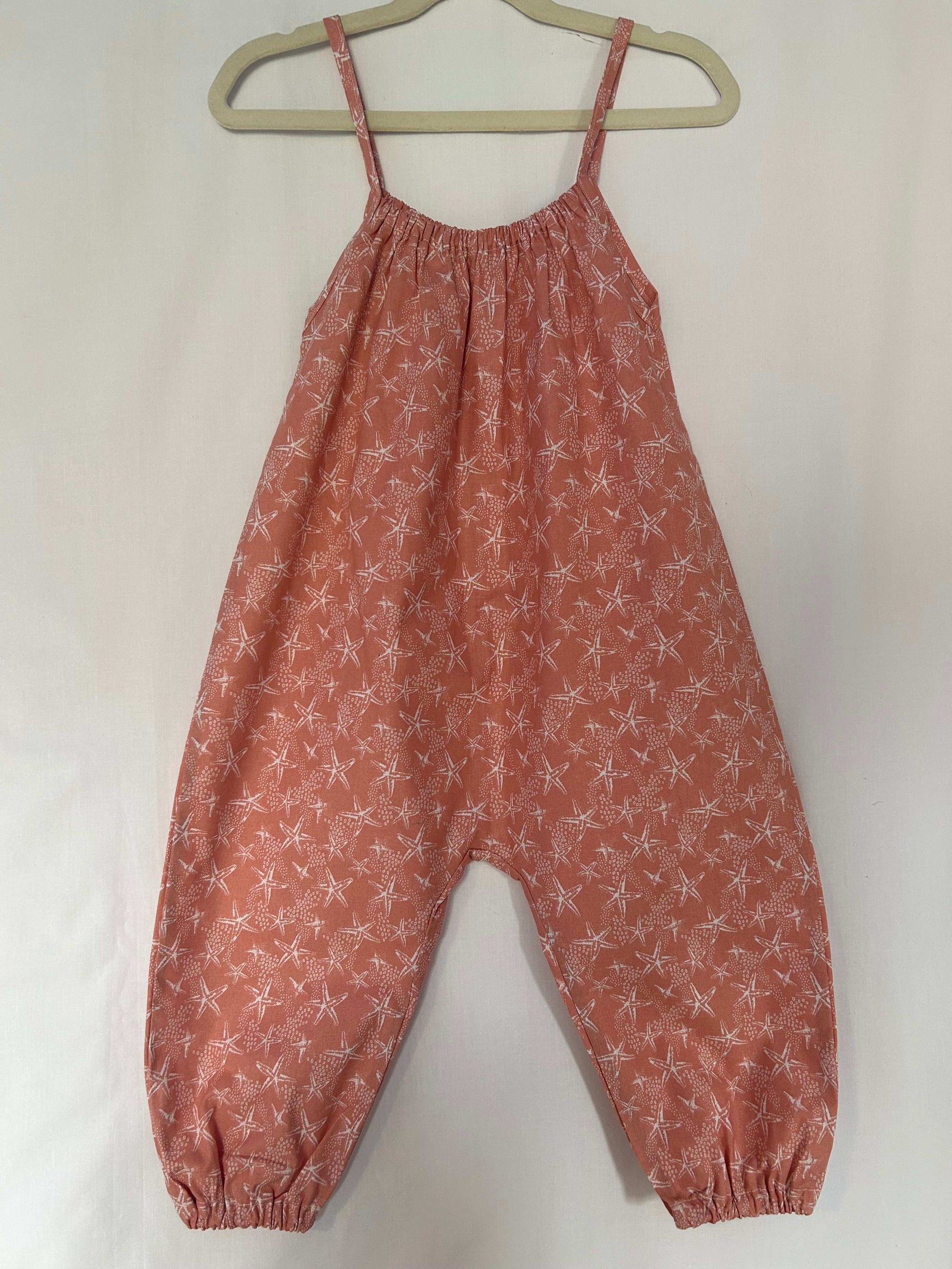 Coral Seaside Cotton Romper for Kids