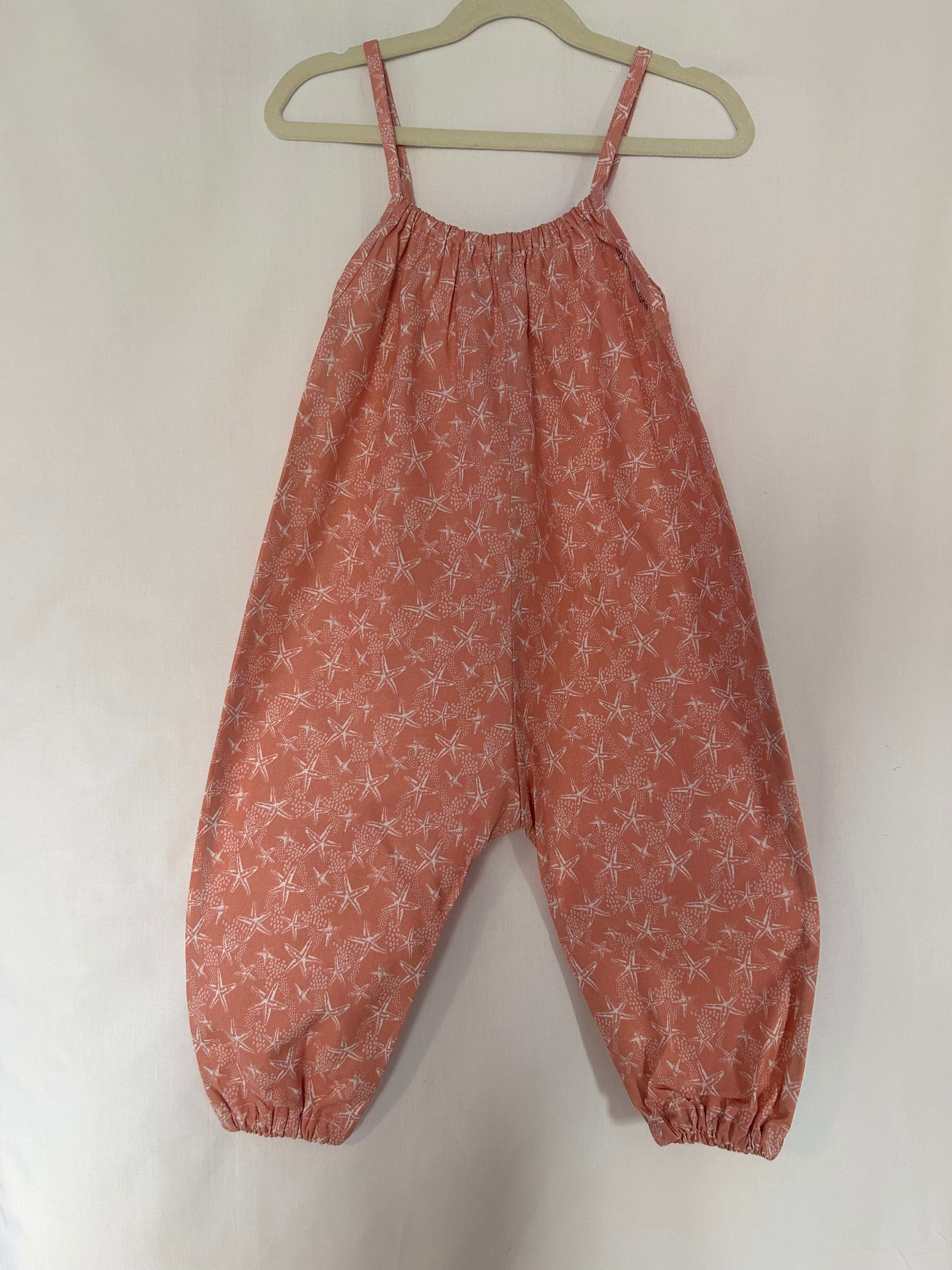 Coral Seaside Cotton Romper for Kids