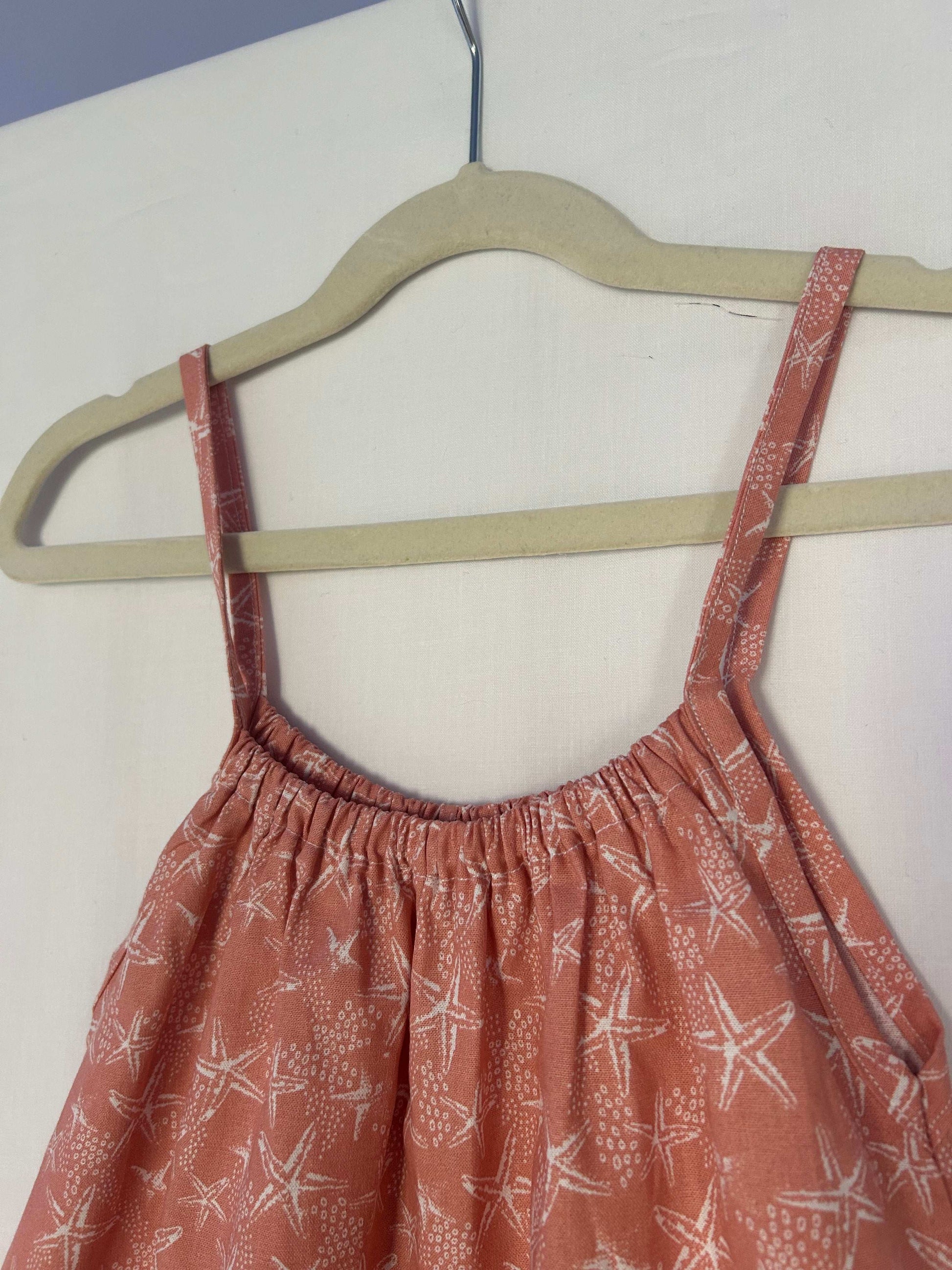 Coral Seaside Cotton Romper for Kids
