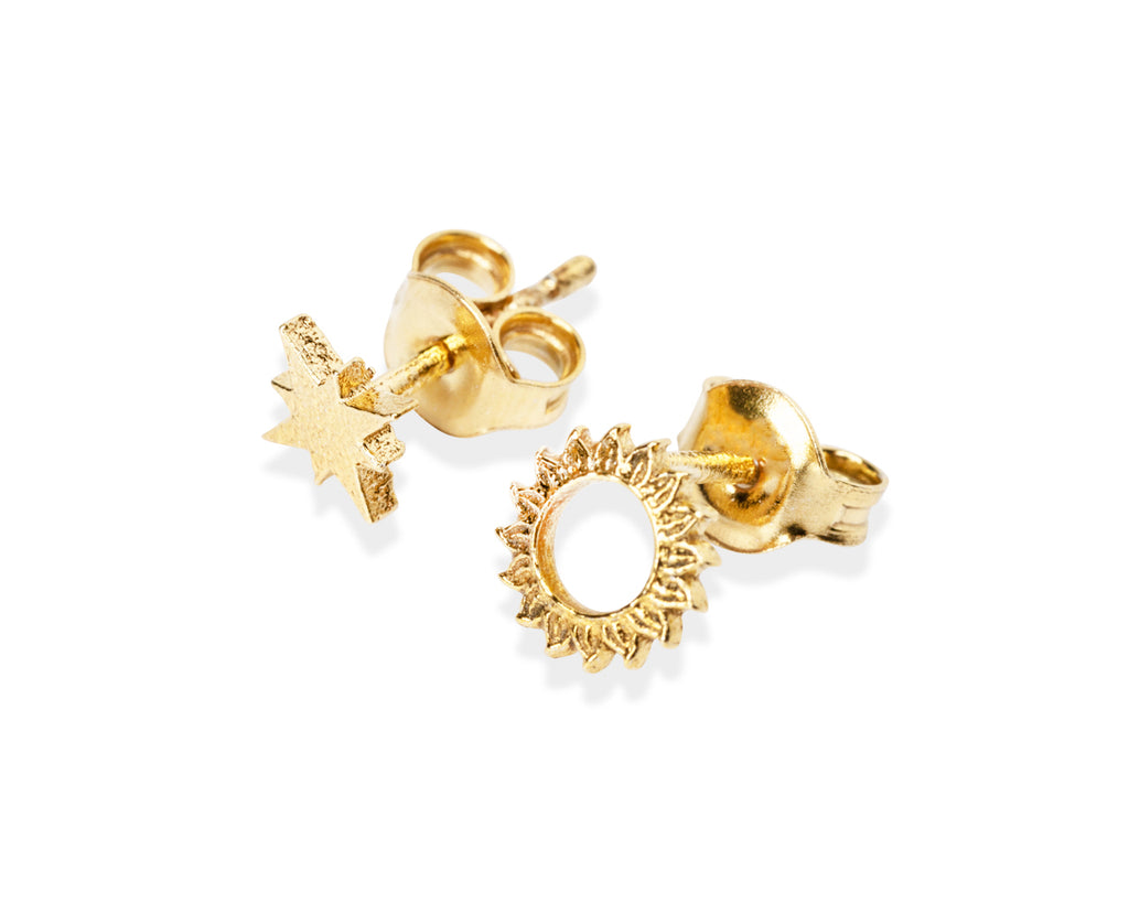 Celestial Sun Stud Earrings – Eco-Friendly & Hypoallergenic by New Vintage by Kriss at brixbailey.com